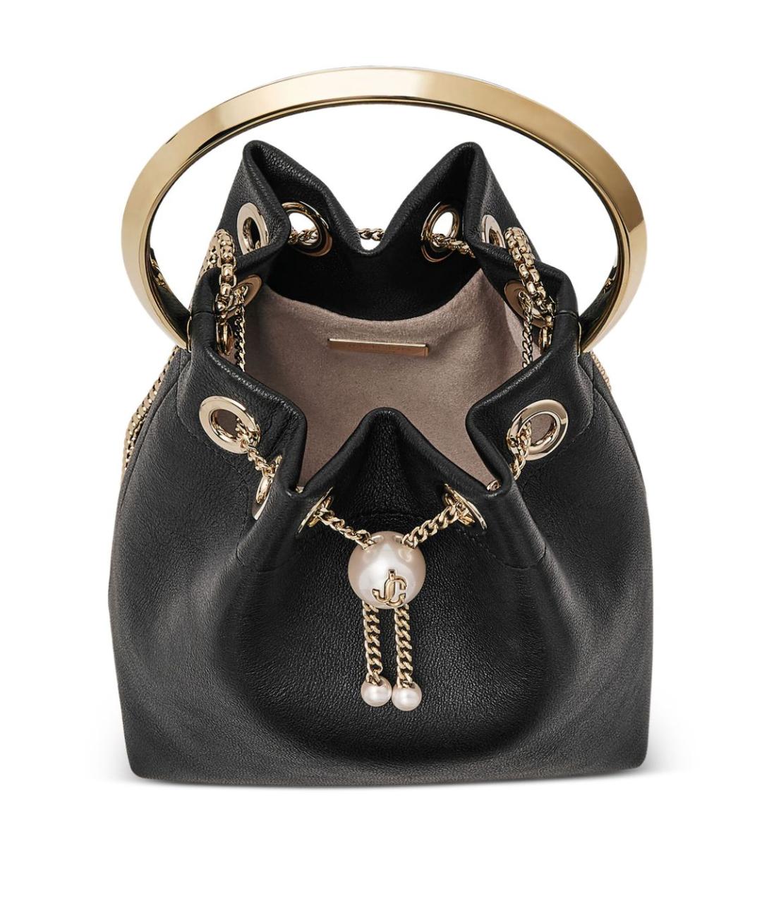 JIMMY CHOO Черная кожаная сумка с короткими ручками, фото 2