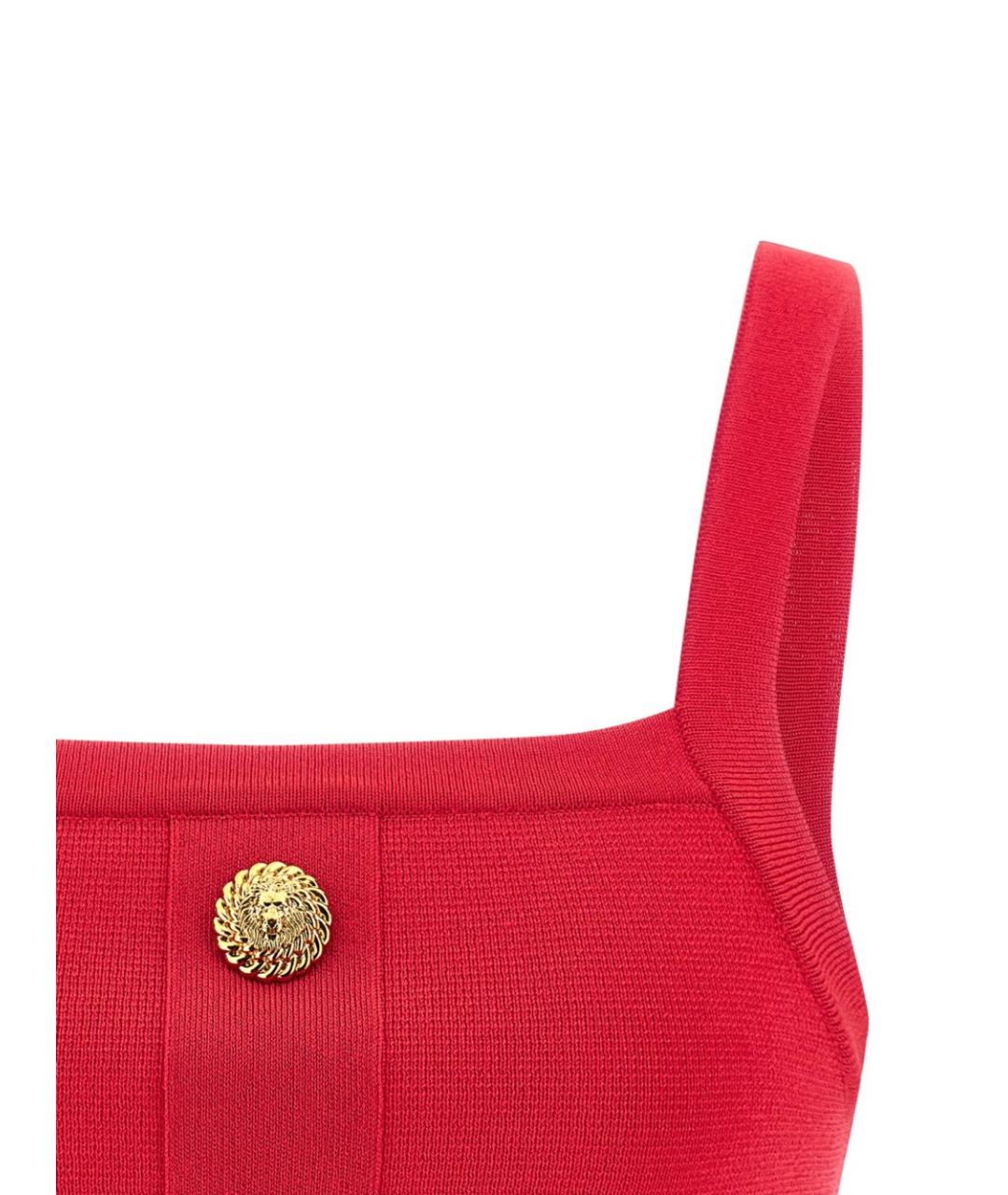 BALMAIN Красная полиэстеровая майка, фото 4