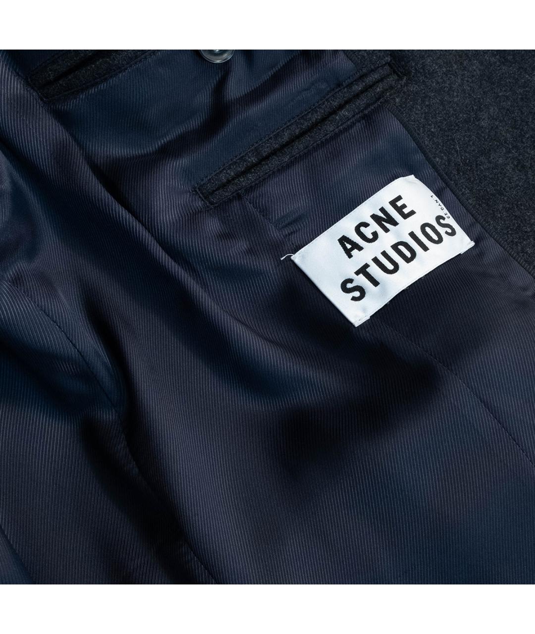 ACNE STUDIOS Серое шерстяное пальто, фото 6