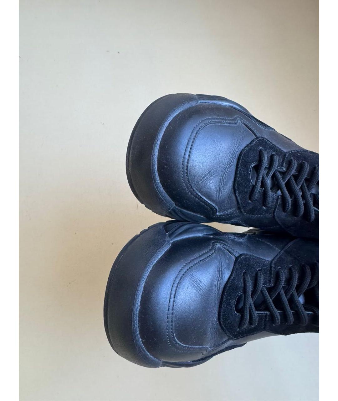 VALENTINO Черные кожаные низкие кроссовки / кеды, фото 7