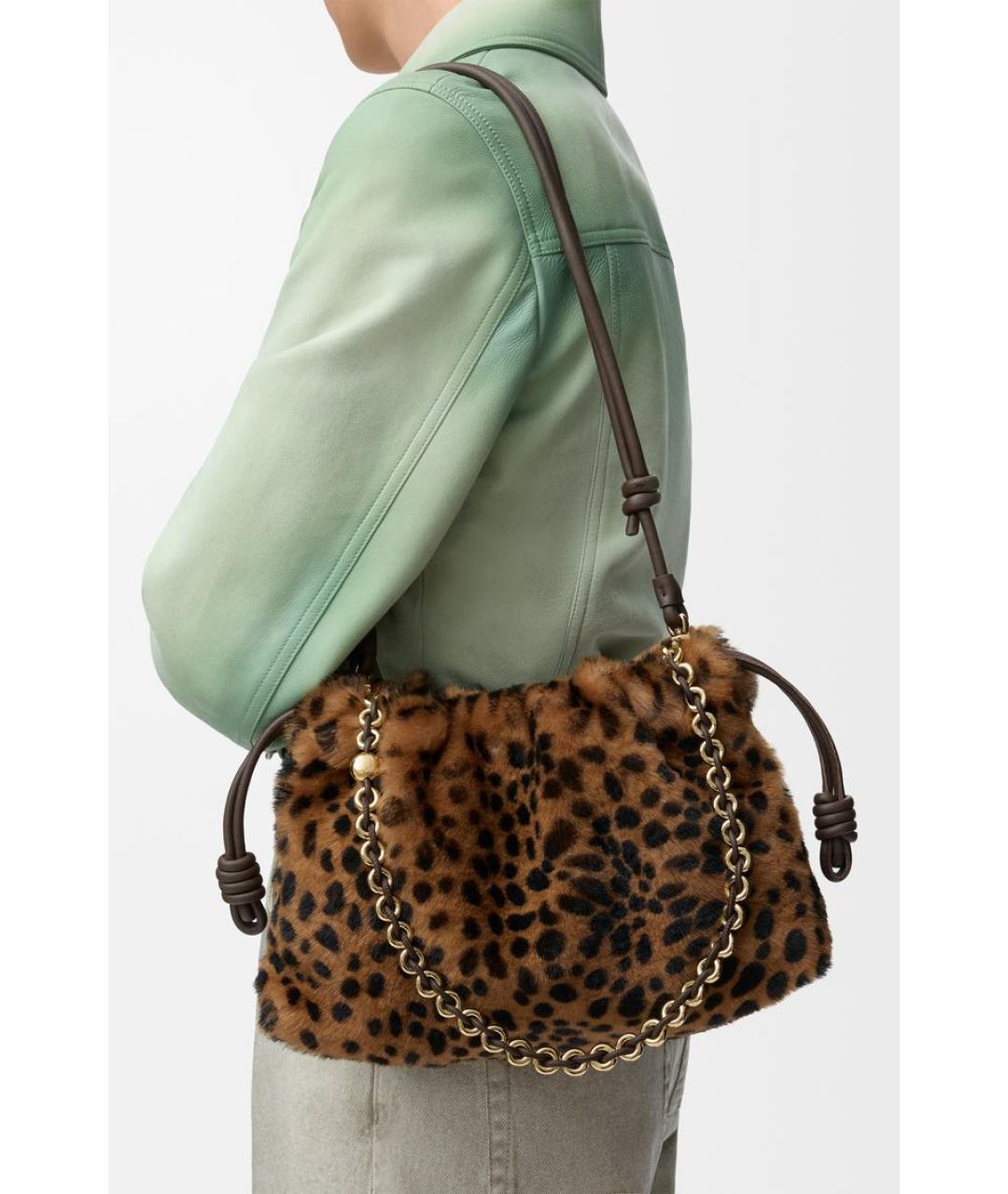 LOEWE Коричневая шерстяная сумка через плечо, фото 3