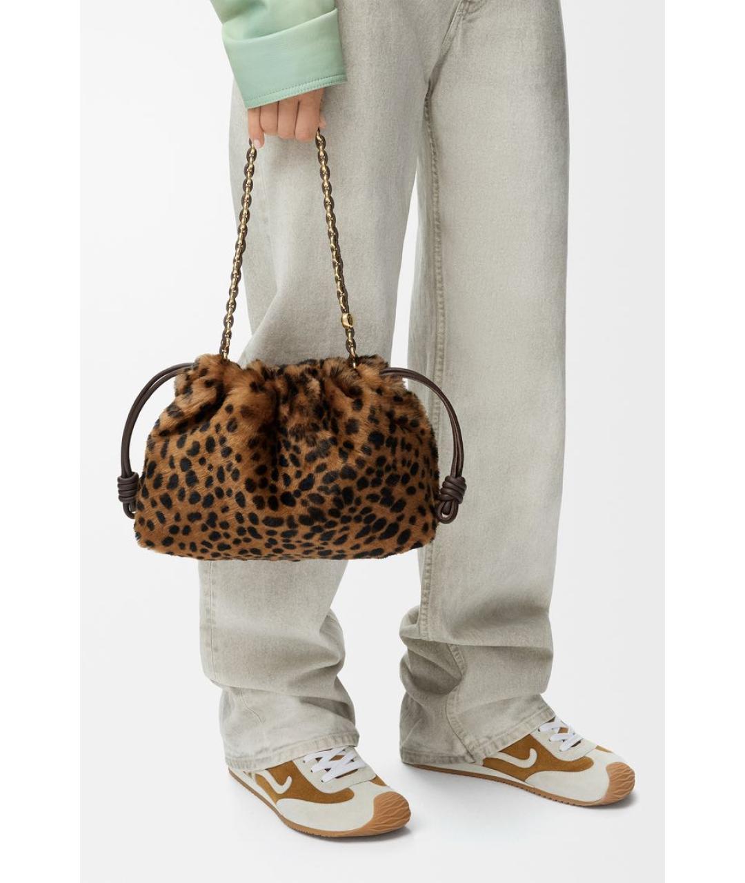 LOEWE Коричневая шерстяная сумка через плечо, фото 2