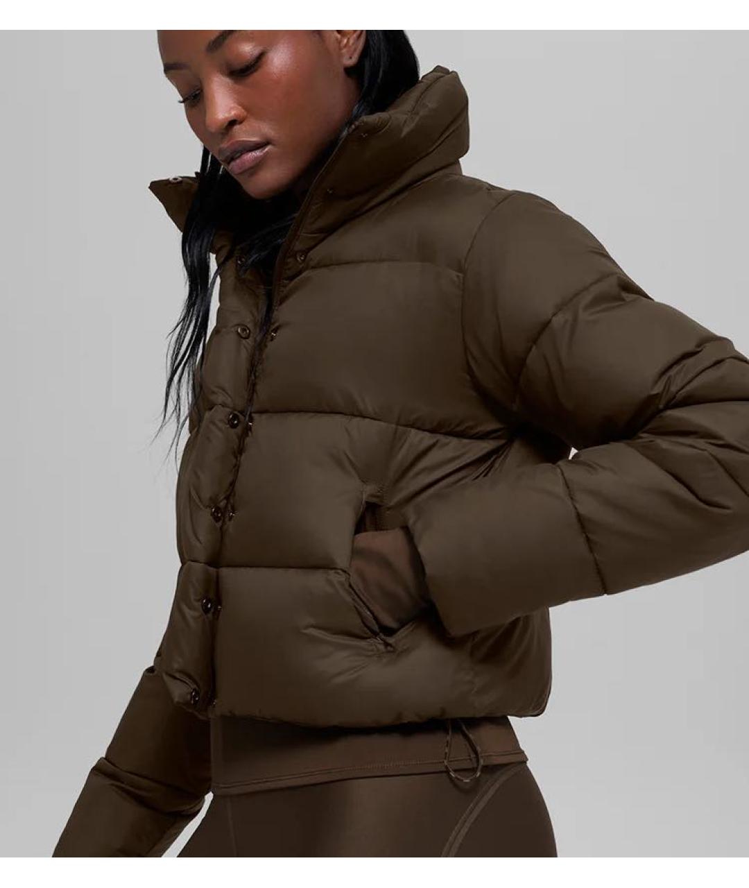 ALO YOGA Коричневая полиэстеровая куртка, фото 3