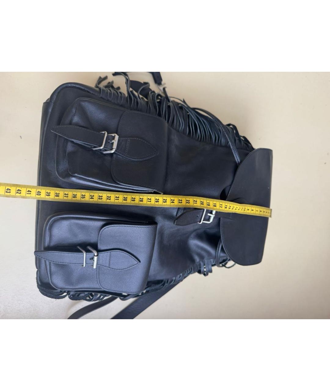 SAINT LAURENT Черный кожаный рюкзак, фото 5