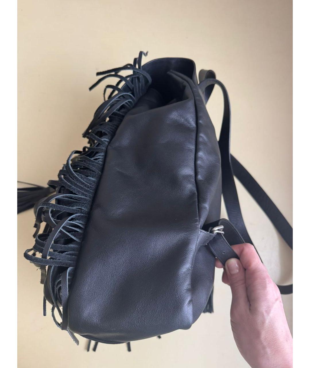 SAINT LAURENT Черный кожаный рюкзак, фото 7