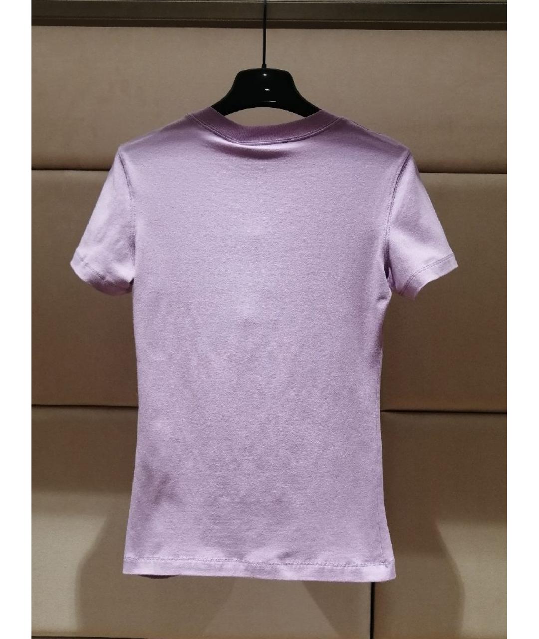 VERSACE JEANS COUTURE Фиолетовая хлопковая футболка, фото 2