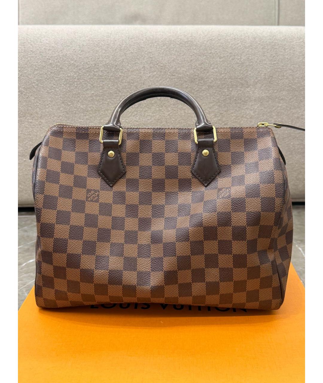 LOUIS VUITTON Коричневая сумка с короткими ручками, фото 5