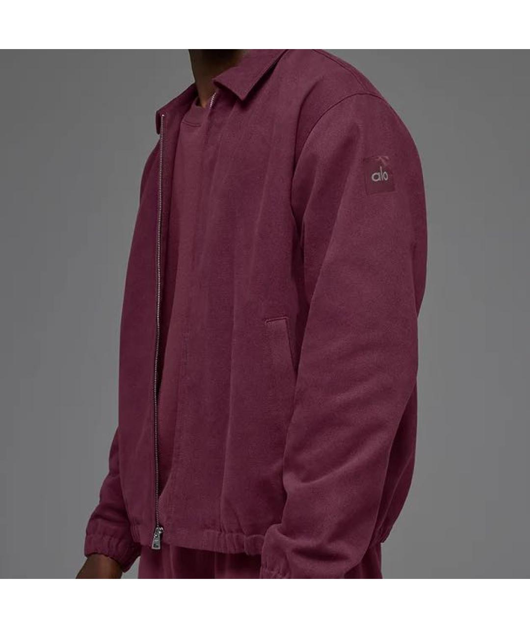 ALO YOGA Бордовая полиэстеровая куртка, фото 4