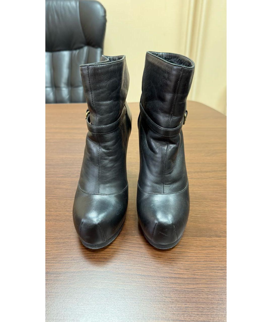 SAINT LAURENT Черные кожаные ботильоны, фото 2