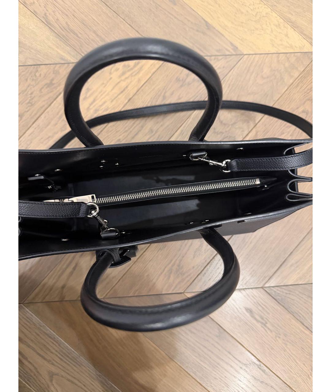 SAINT LAURENT Черная кожаная сумка с короткими ручками, фото 4