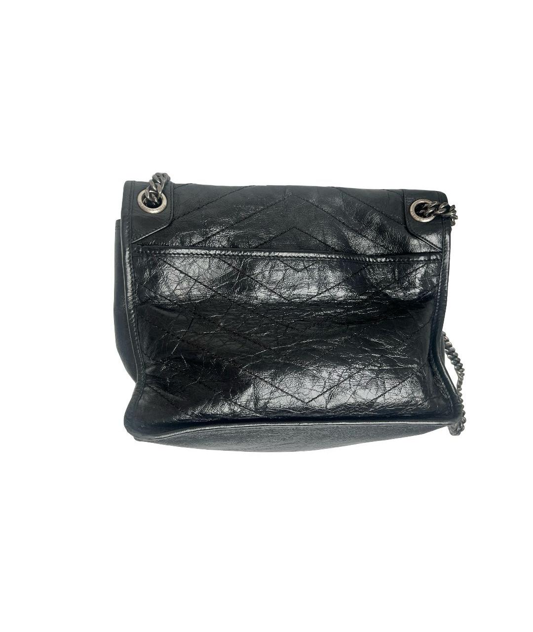 SAINT LAURENT Черная кожаная сумка через плечо, фото 2