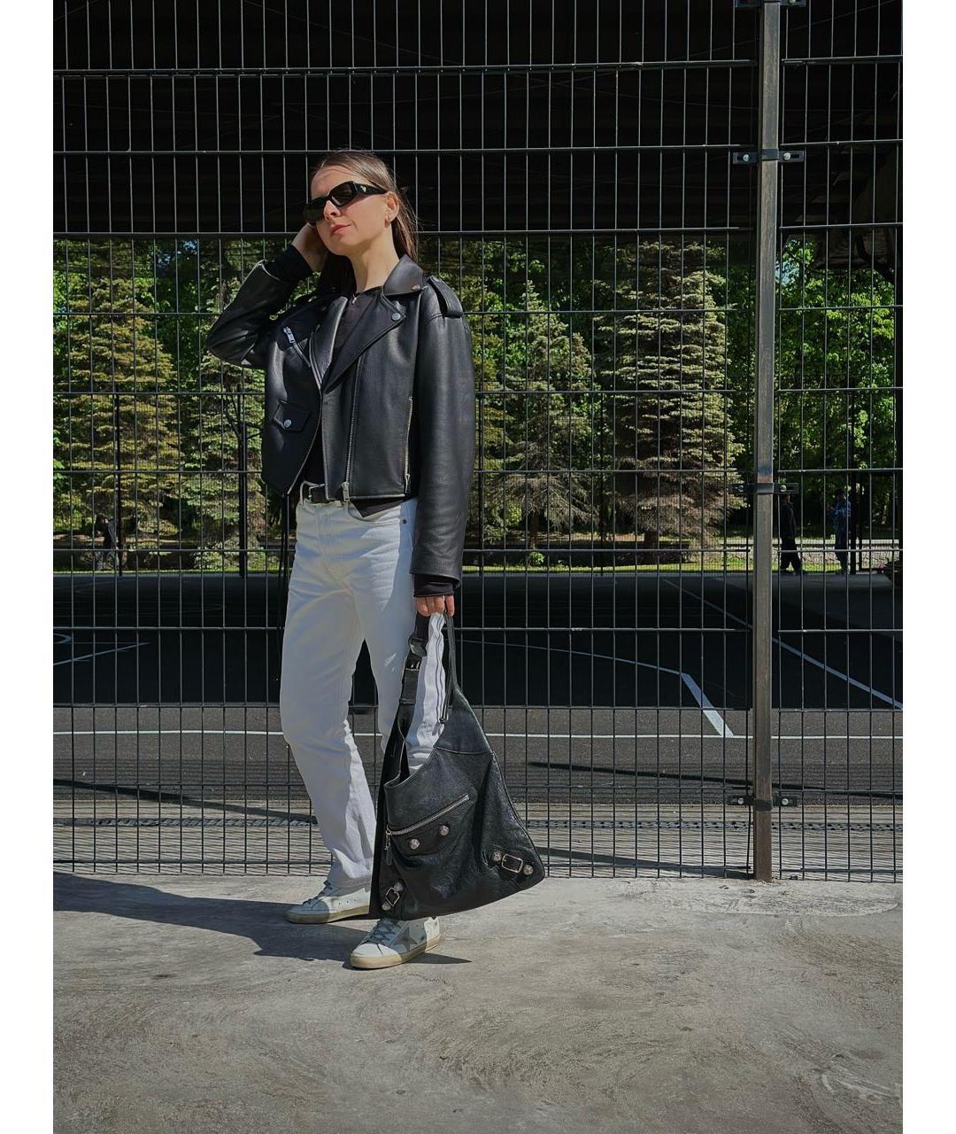 BALENCIAGA Черная кожаная сумка с короткими ручками, фото 7