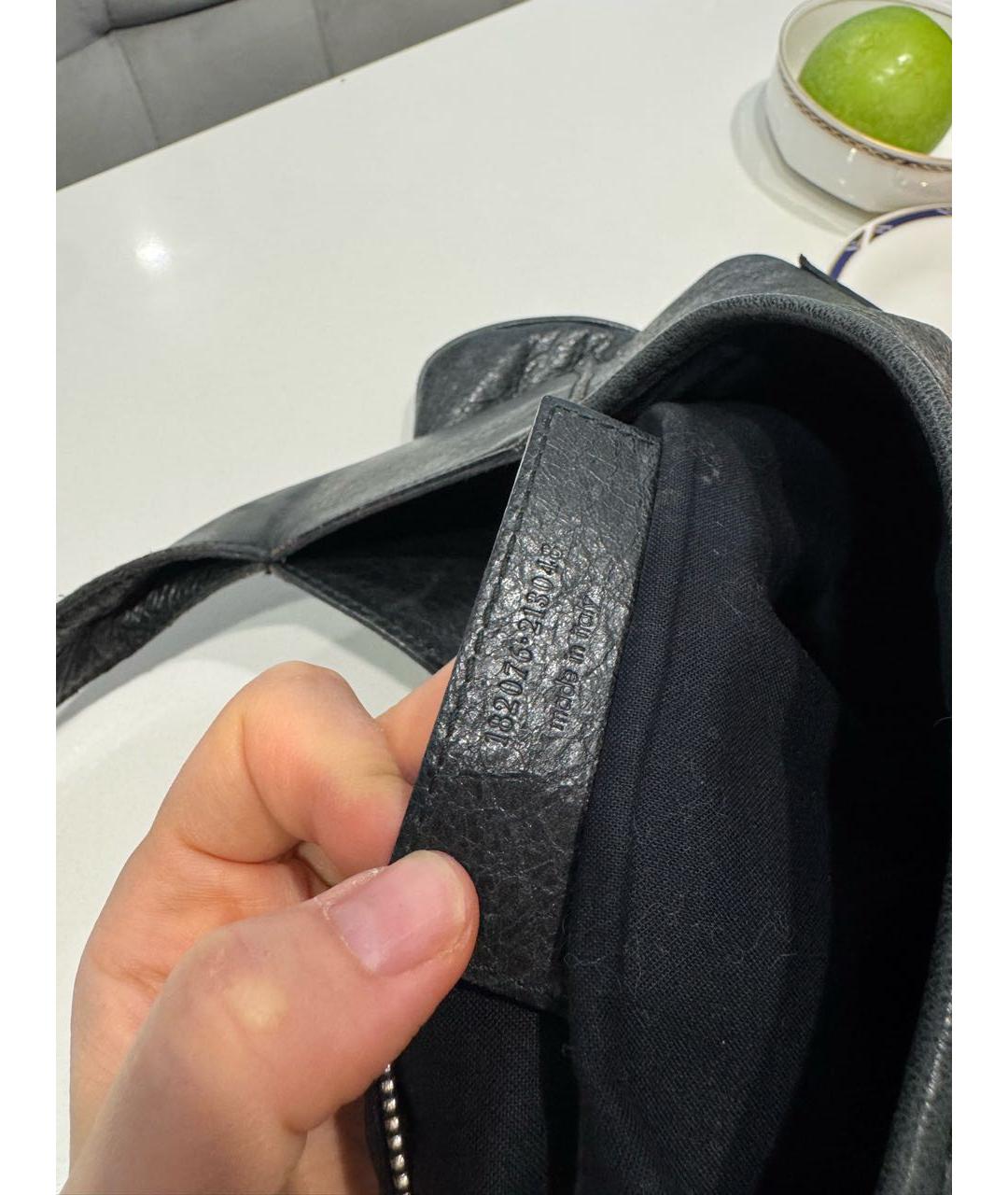 BALENCIAGA Черная кожаная сумка с короткими ручками, фото 8