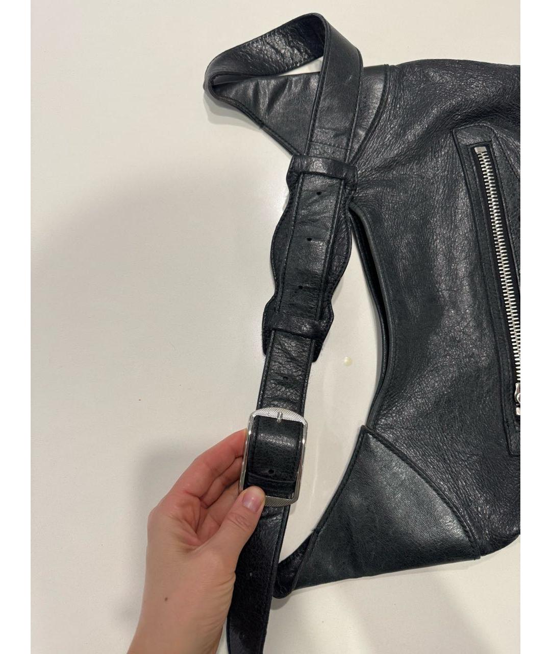 BALENCIAGA Черная кожаная сумка с короткими ручками, фото 3