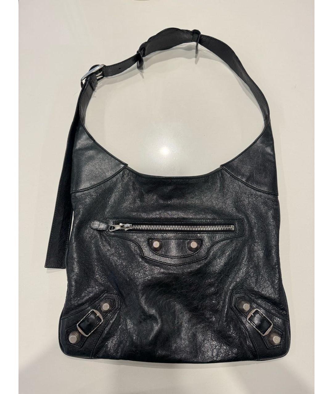 BALENCIAGA Черная кожаная сумка с короткими ручками, фото 9