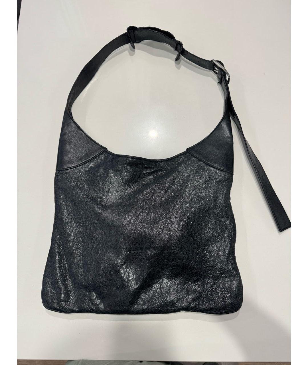 BALENCIAGA Черная кожаная сумка с короткими ручками, фото 4