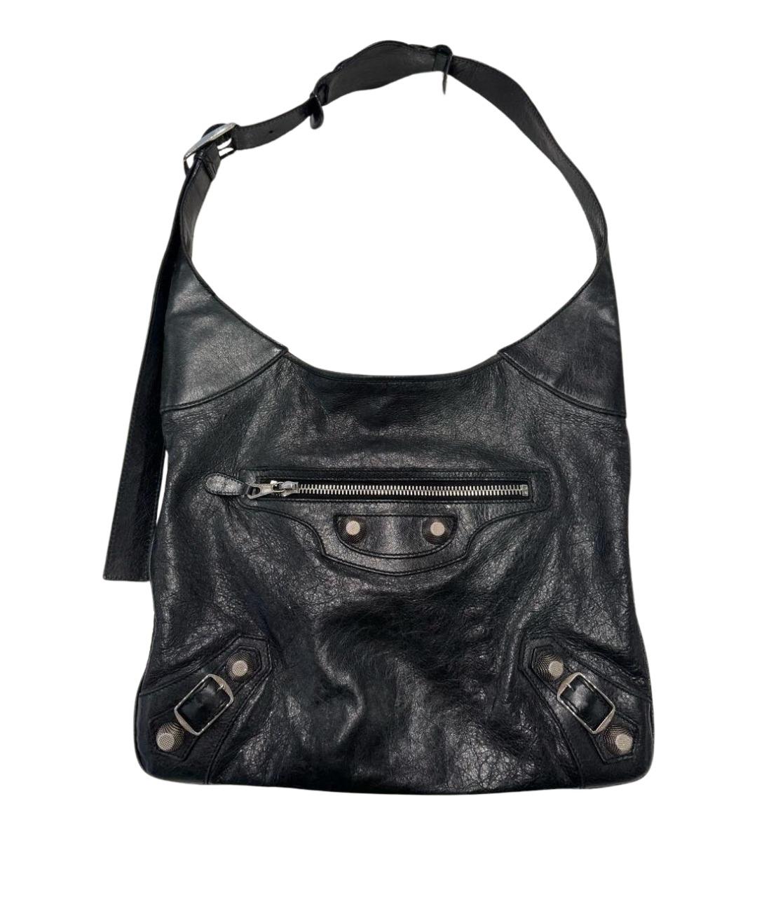 BALENCIAGA Черная кожаная сумка с короткими ручками, фото 1