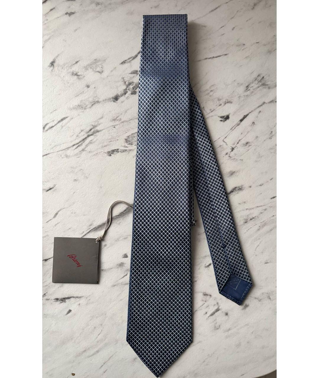 BRIONI Темно-синий шелковый галстук, фото 4