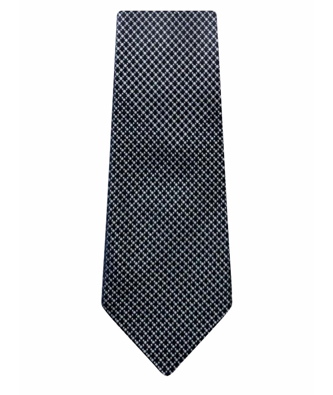 BRIONI Темно-синий шелковый галстук, фото 1