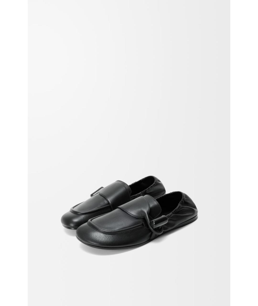 LOEWE Черные кожаные мокасины, фото 3