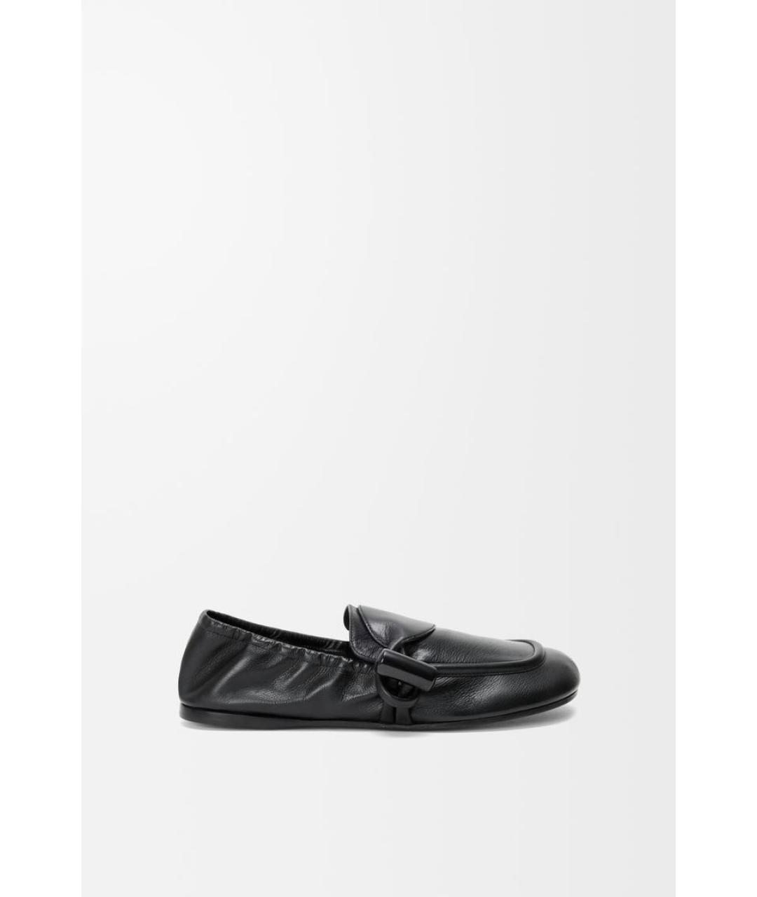 LOEWE Черные кожаные мокасины, фото 5