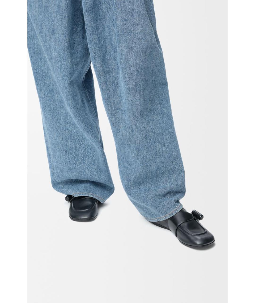 LOEWE Черные кожаные мокасины, фото 2