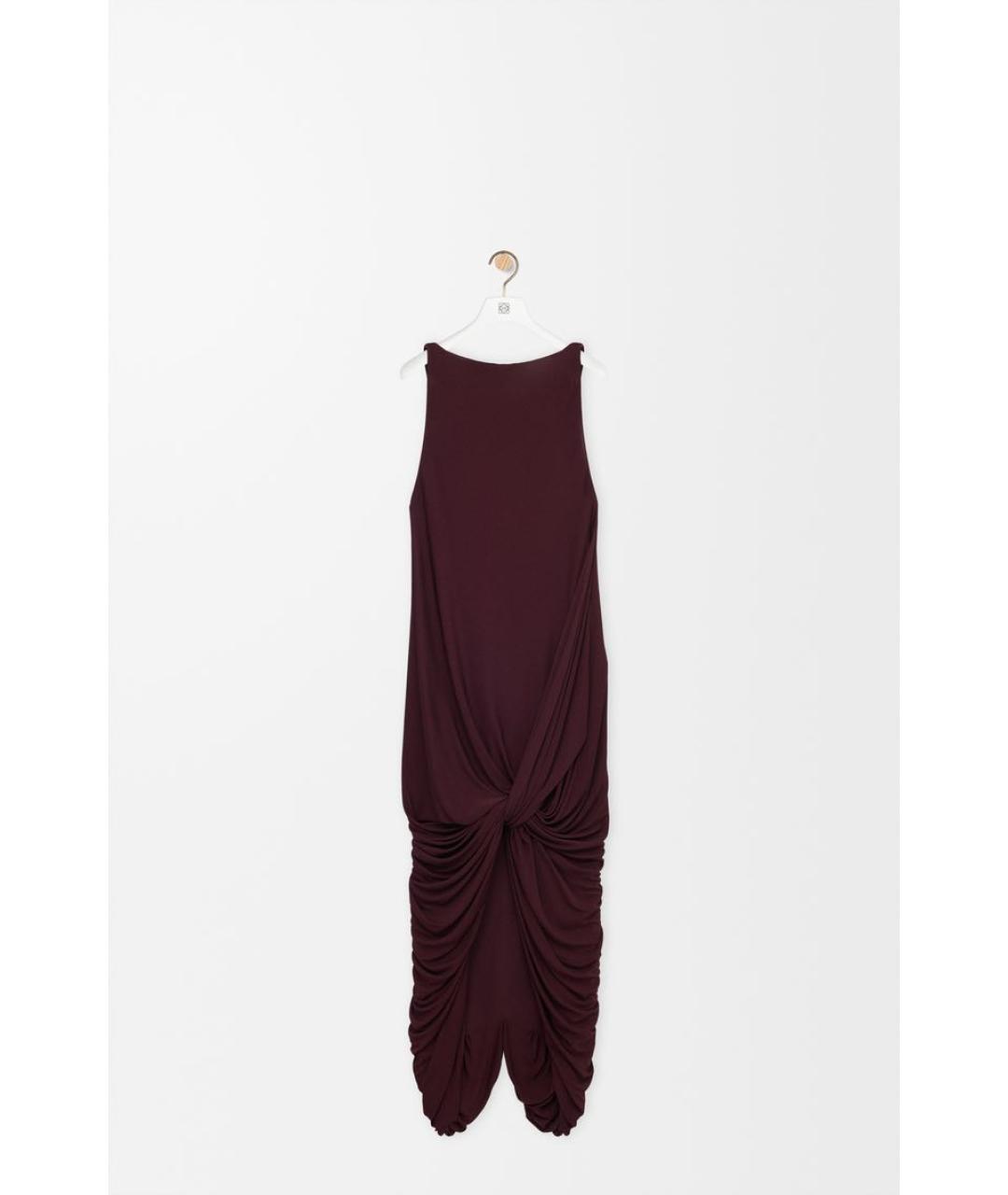 LOEWE Бордовое вискозное повседневное платье, фото 5