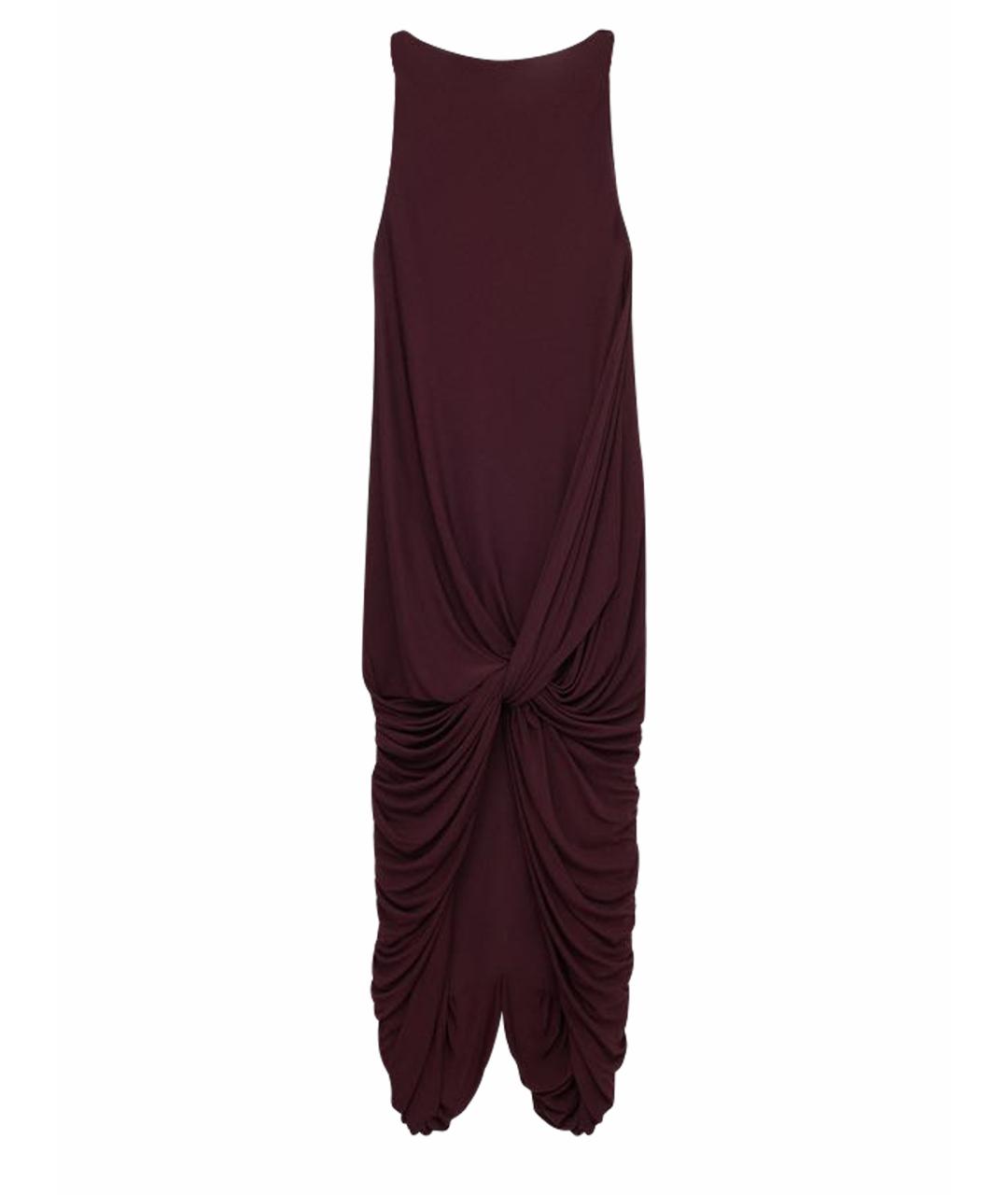 LOEWE Бордовое вискозное повседневное платье, фото 1