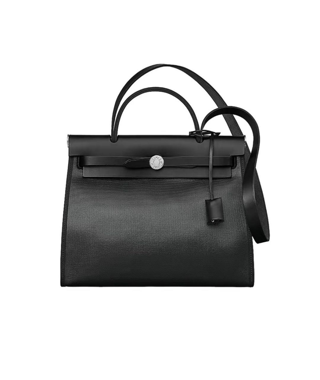 HERMES Черная кожаная сумка с короткими ручками, фото 8