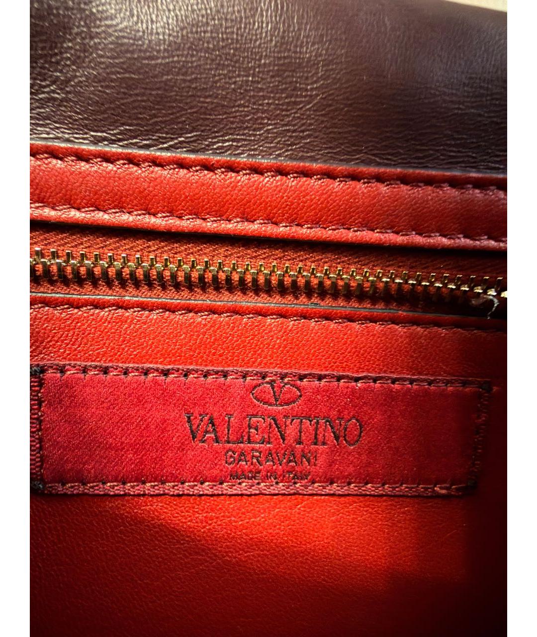VALENTINO Бордовая бархатная сумка через плечо, фото 5