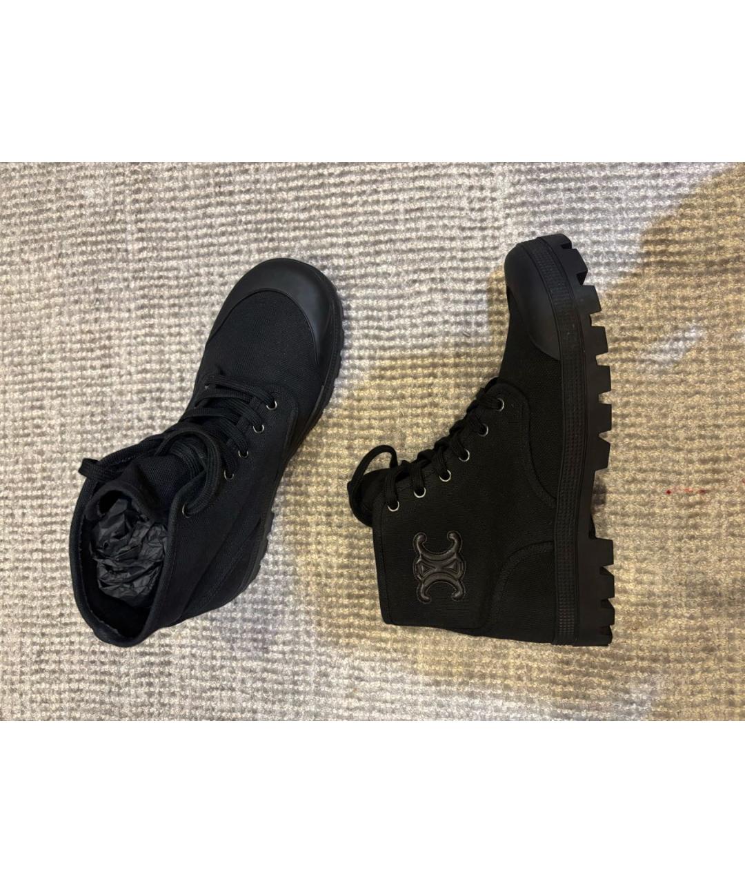 CELINE Черные текстильные кеды, фото 3