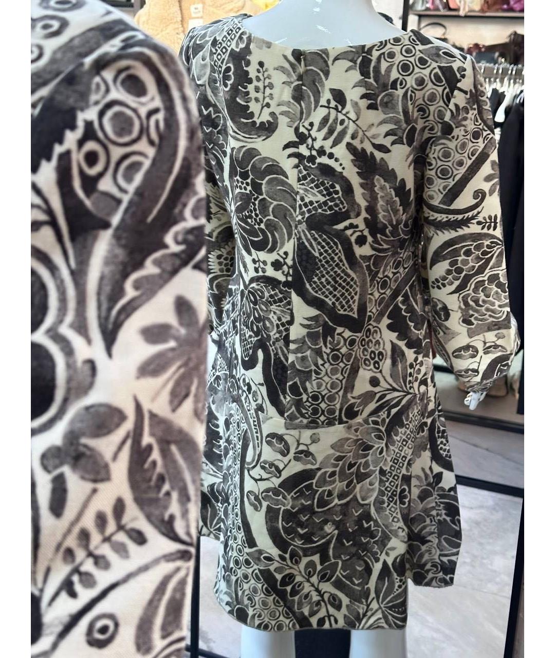 ALBERTA FERRETTI Серое шерстяное повседневное платье, фото 5