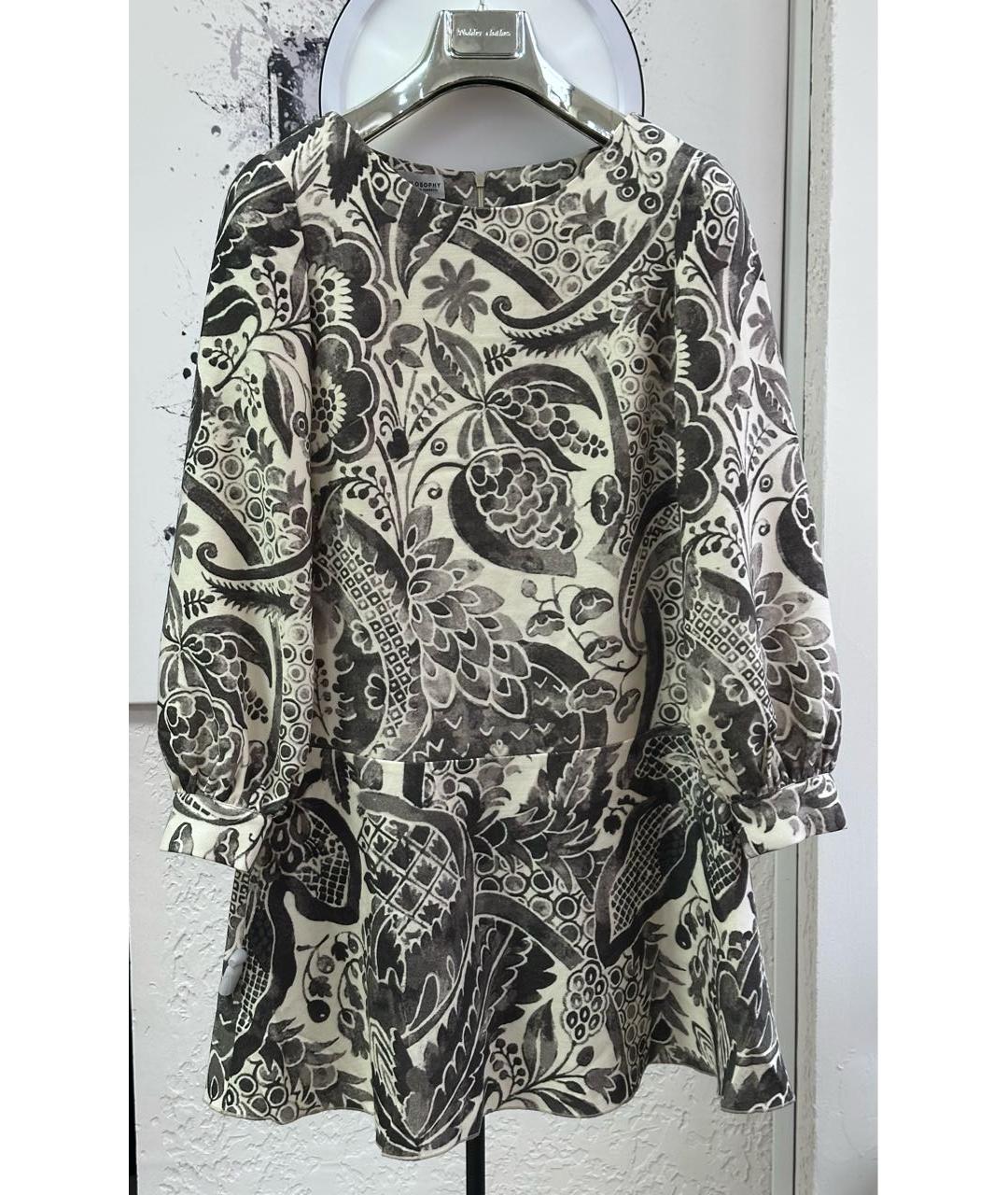 ALBERTA FERRETTI Серое шерстяное повседневное платье, фото 9