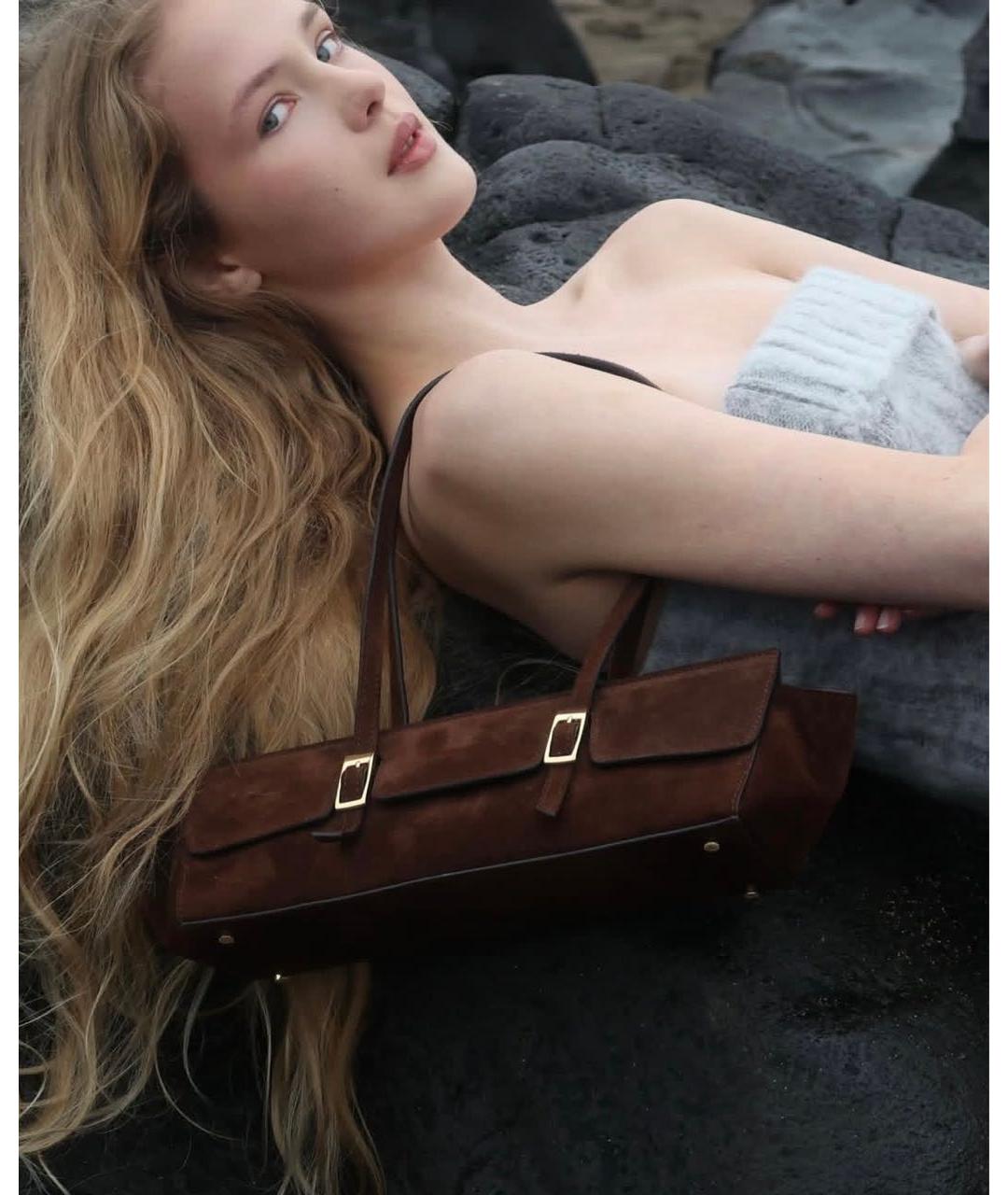 Elleme Коричневая замшевая сумка через плечо, фото 6