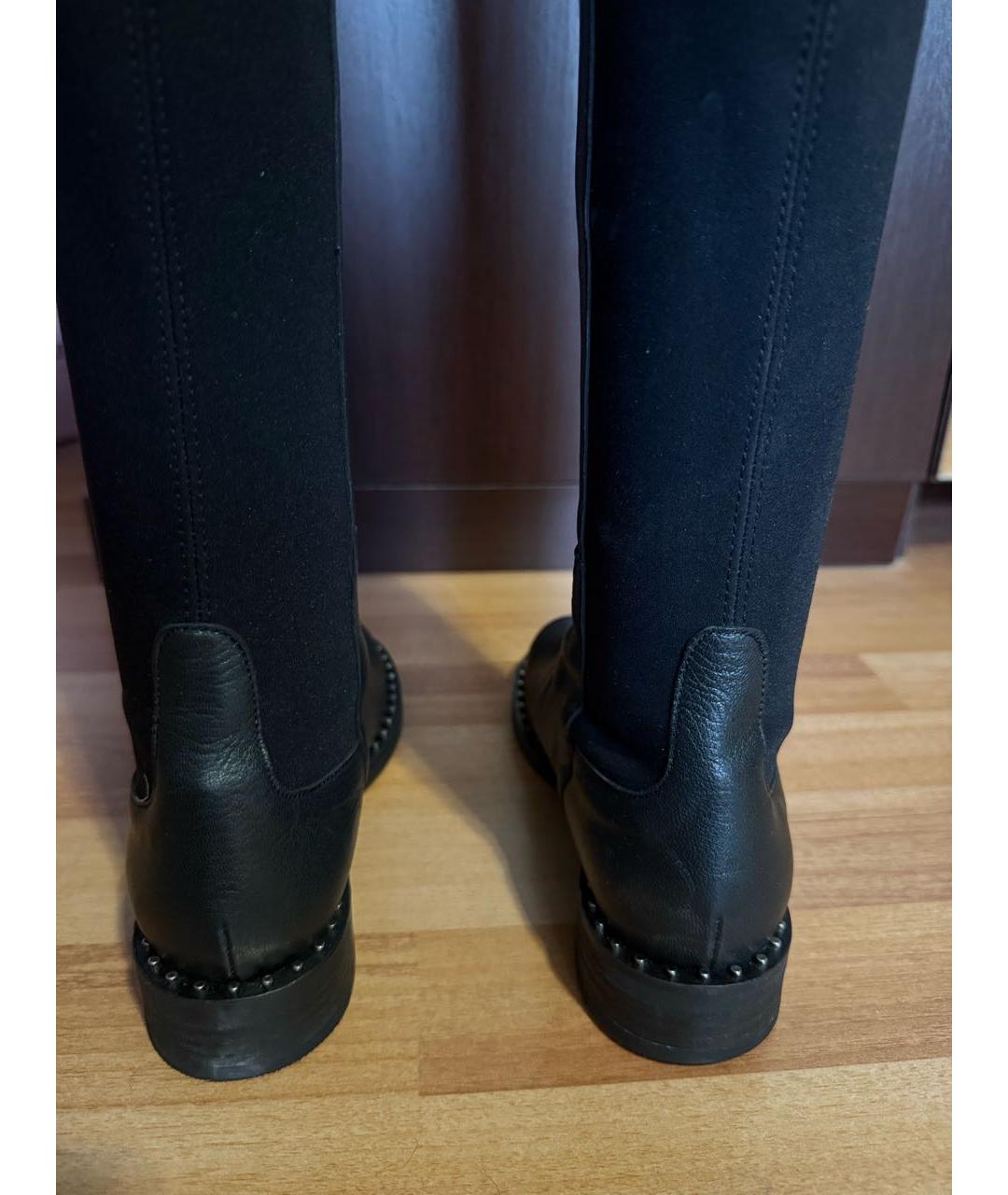 PERTINI Черные кожаные ботфорты, фото 4