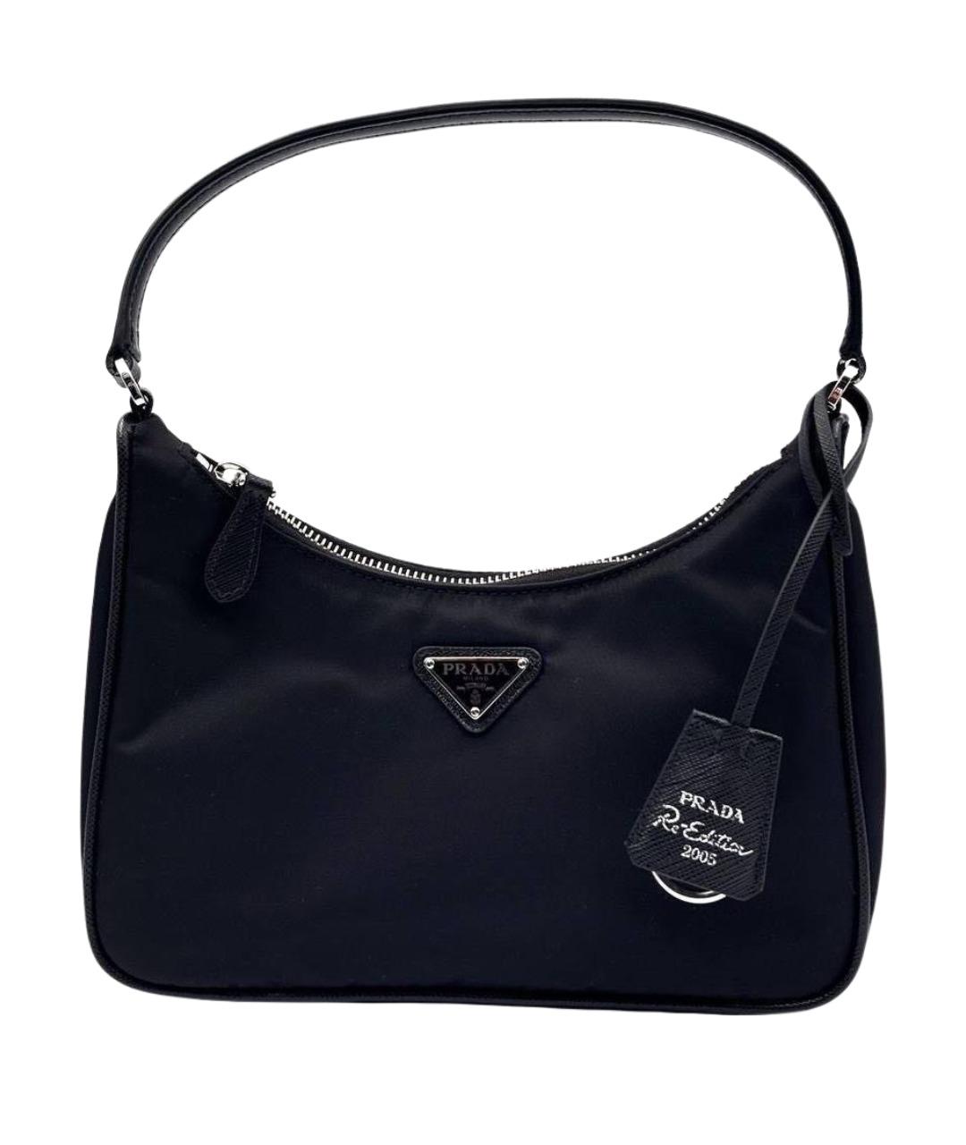 PRADA Черная тканевая сумка с короткими ручками, фото 1