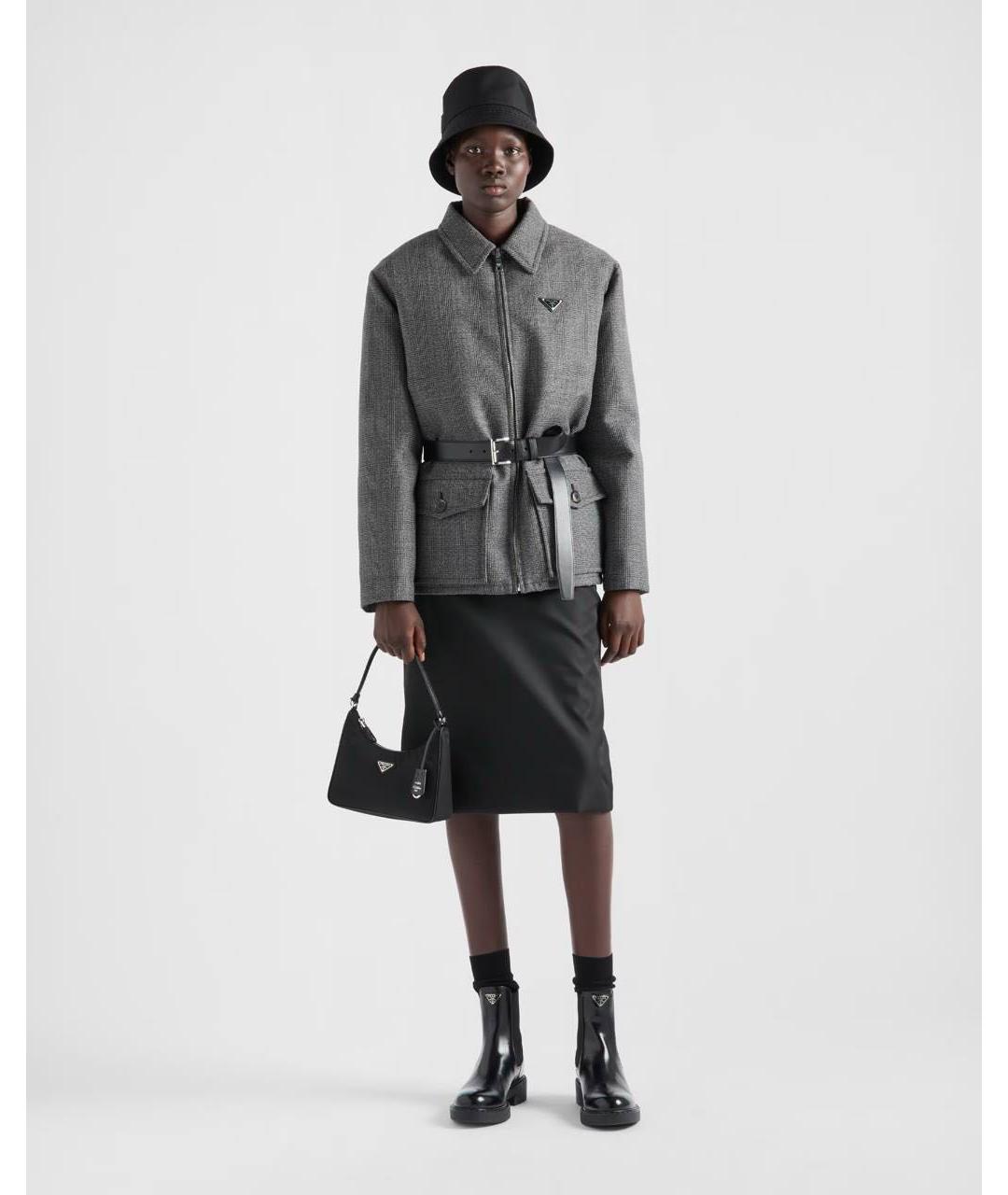 PRADA Черная тканевая сумка с короткими ручками, фото 4