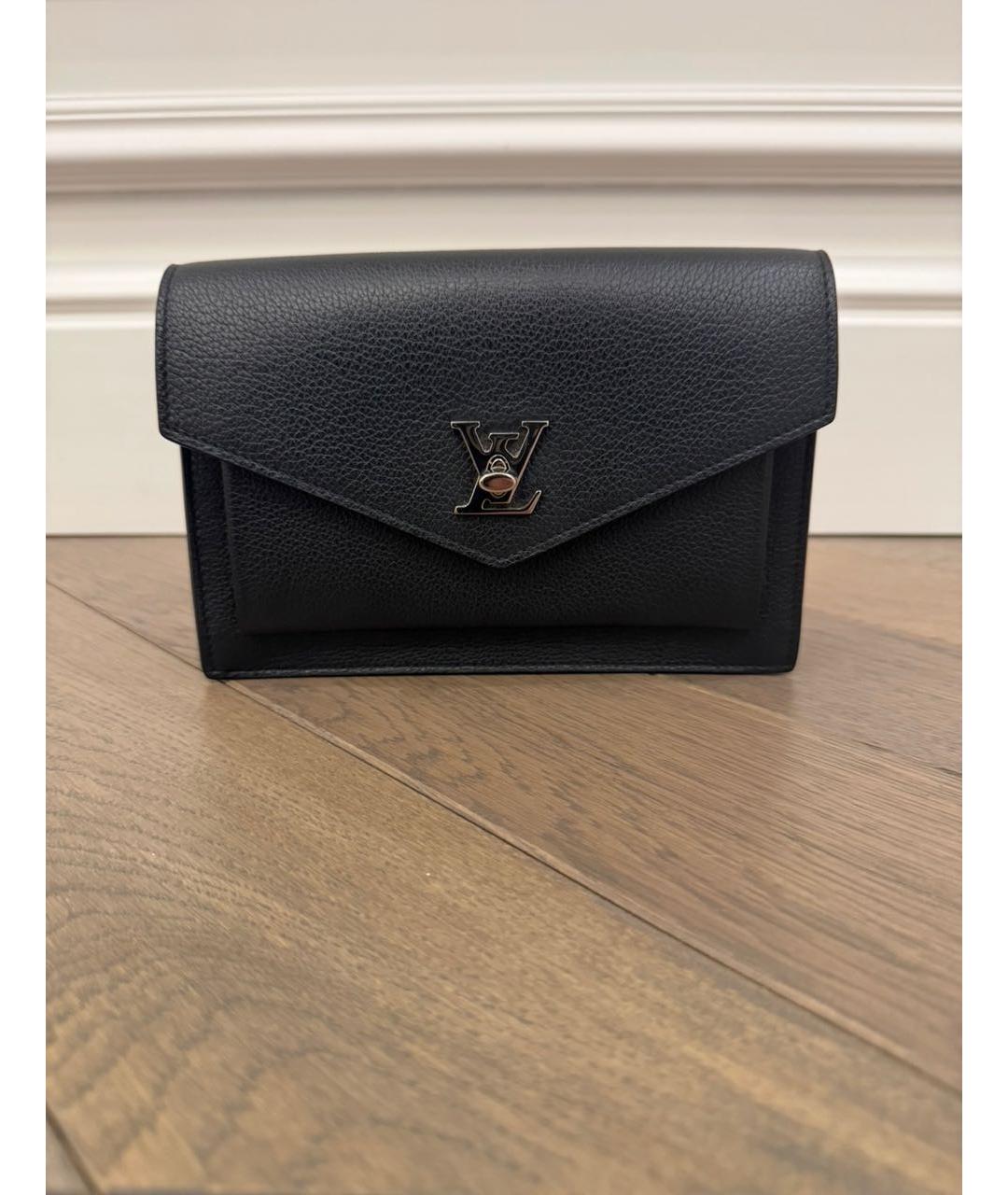 LOUIS VUITTON Черная кожаная сумка через плечо, фото 6
