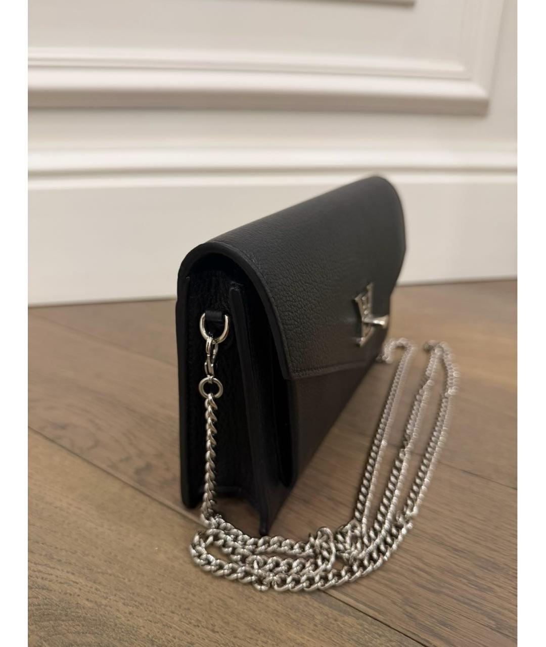 LOUIS VUITTON Черная кожаная сумка через плечо, фото 2