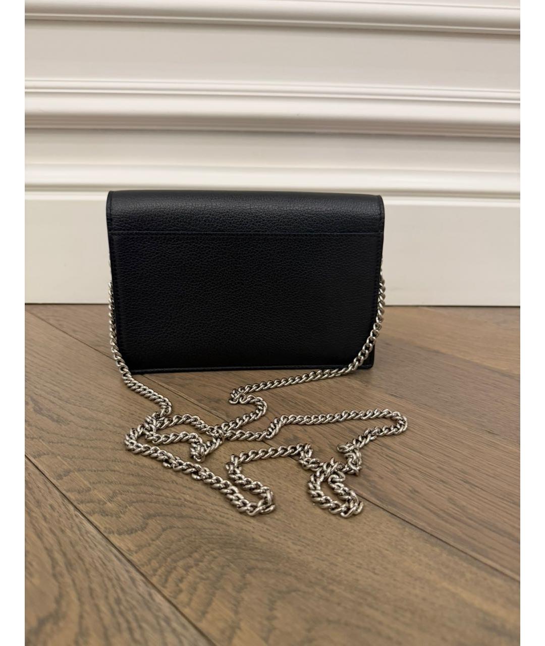 LOUIS VUITTON Черная кожаная сумка через плечо, фото 3