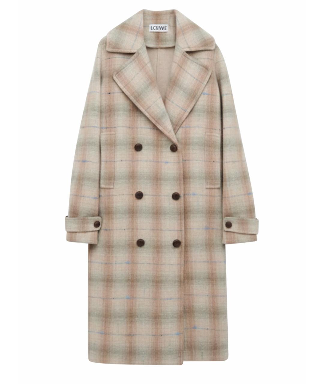 LOEWE Бежевое шерстяное пальто, фото 1
