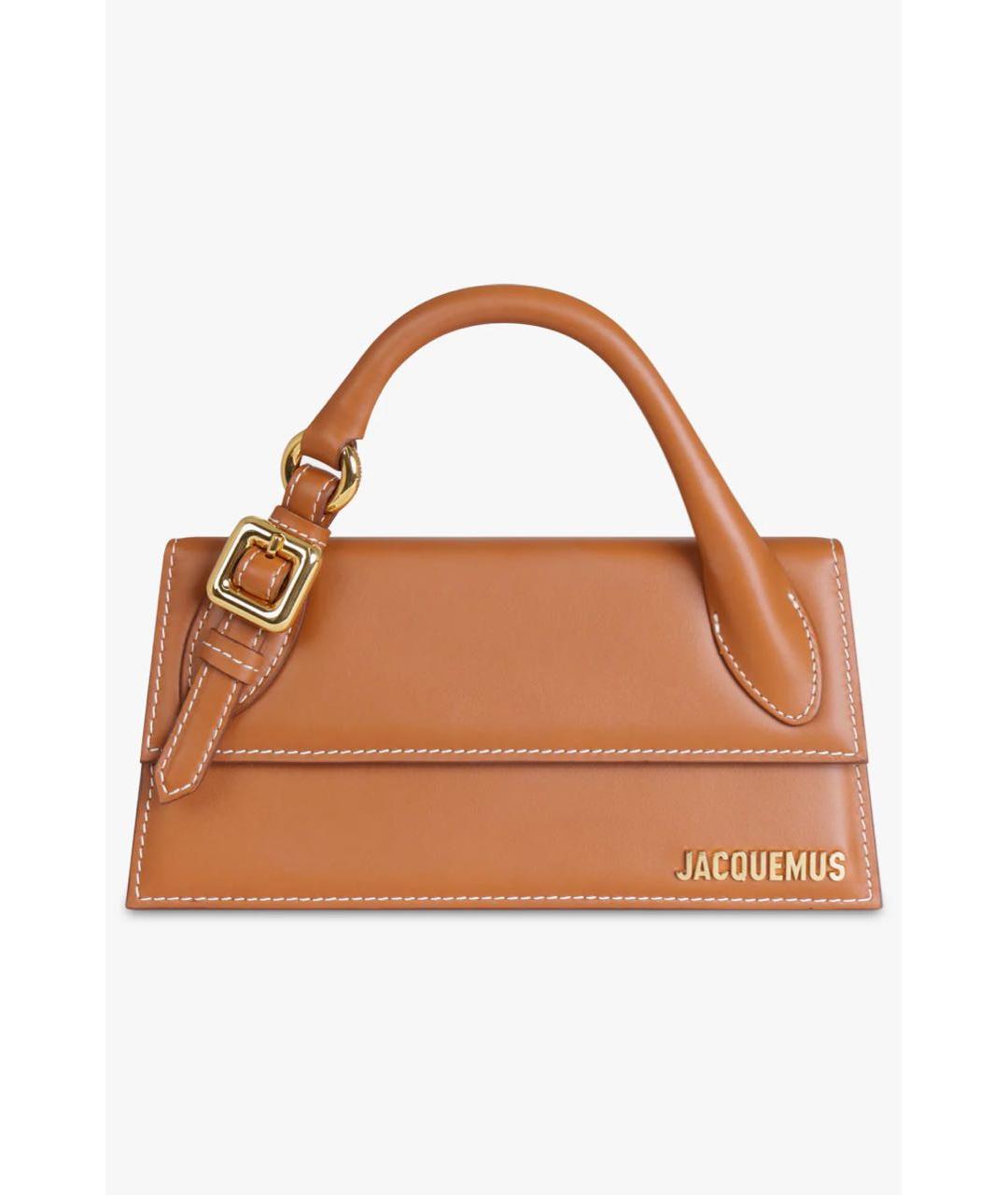 JACQUEMUS Коричневая кожаная сумка через плечо, фото 4