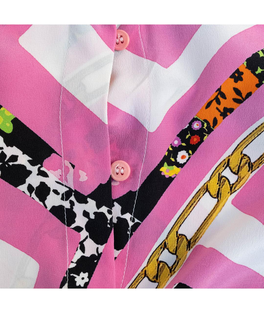 VERSACE Розовое шелковое повседневное платье, фото 4