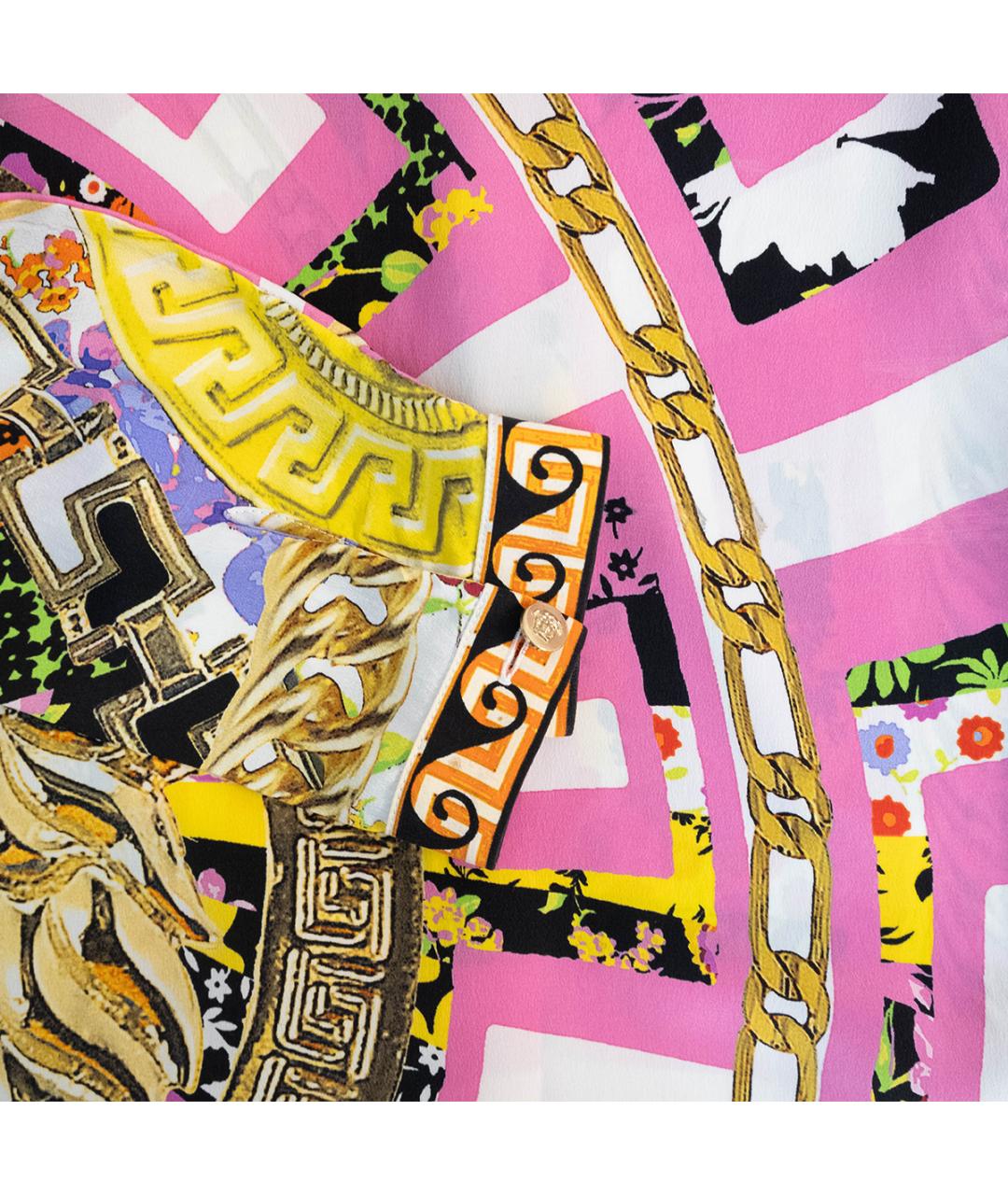 VERSACE Розовое шелковое повседневное платье, фото 5