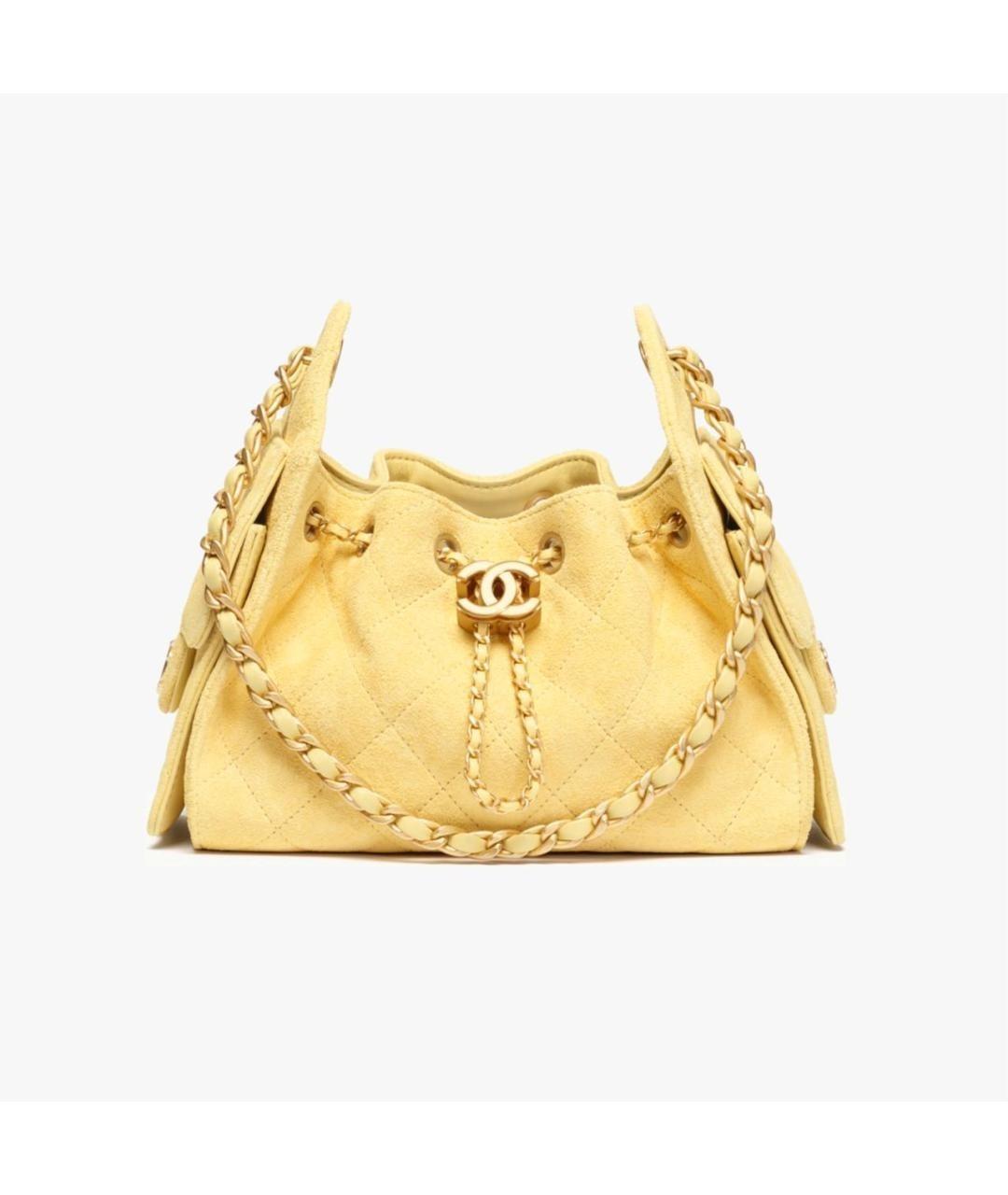 CHANEL Горчичная кожаная сумка через плечо, фото 6