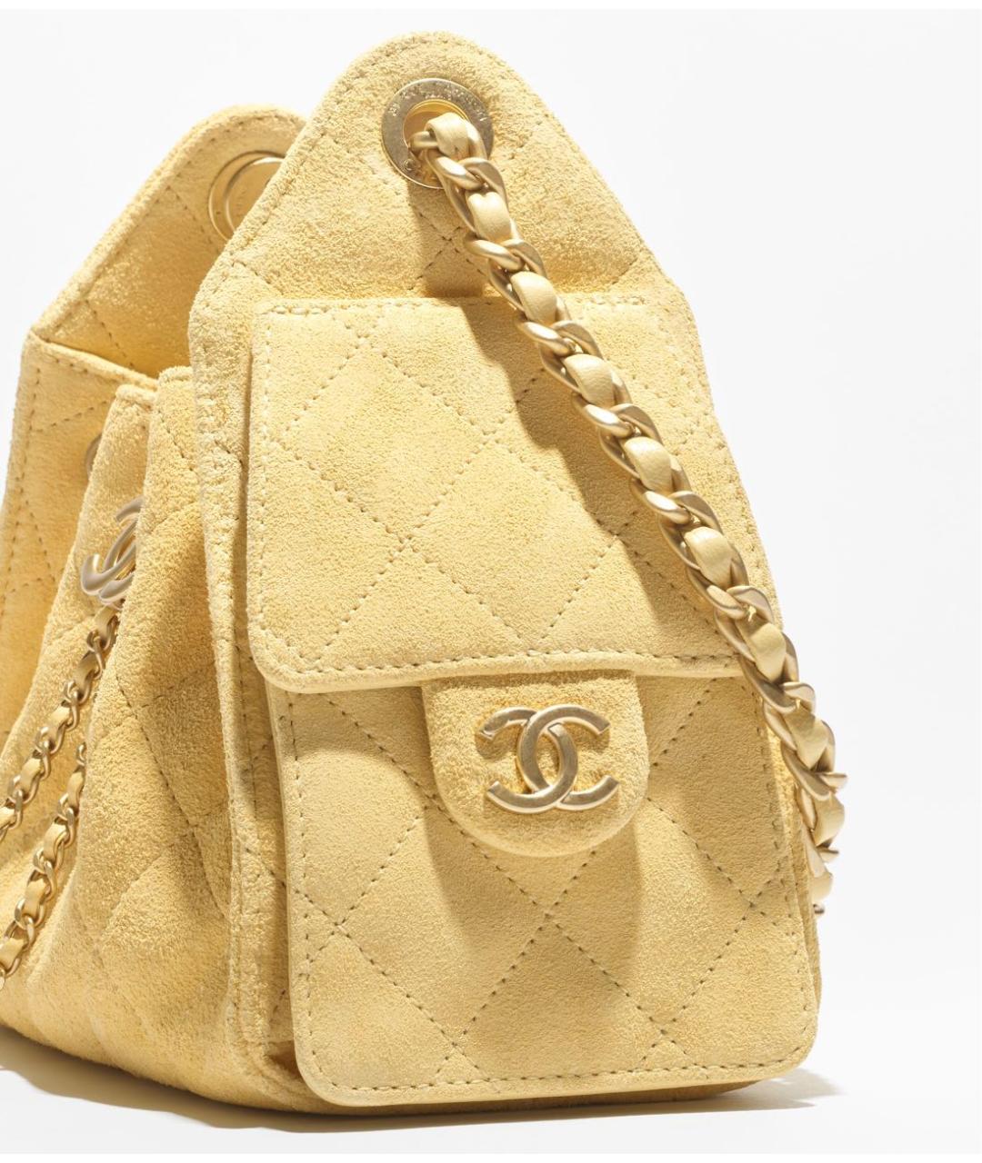 CHANEL Горчичная кожаная сумка через плечо, фото 3