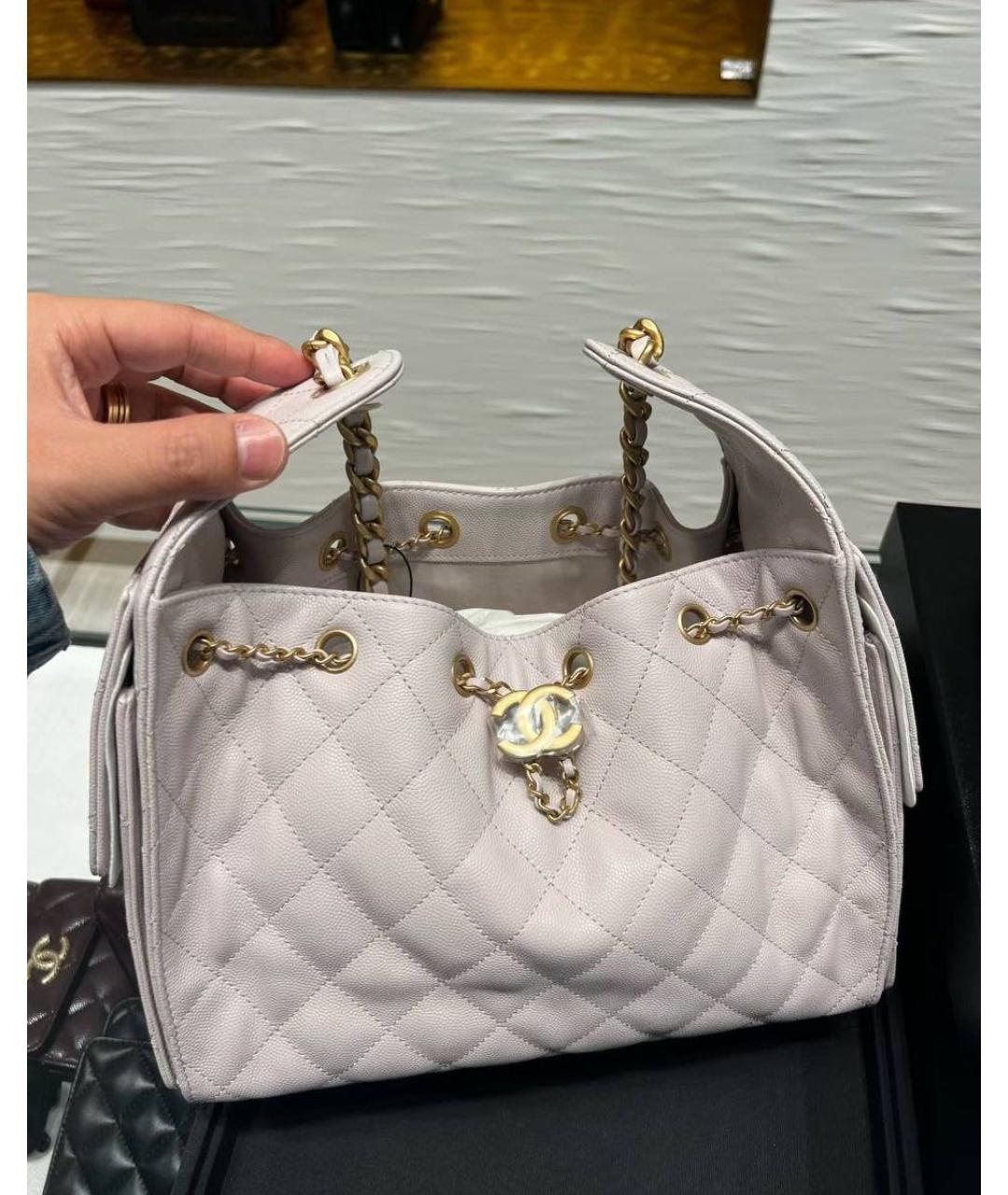 CHANEL Розовая кожаная сумка через плечо, фото 5