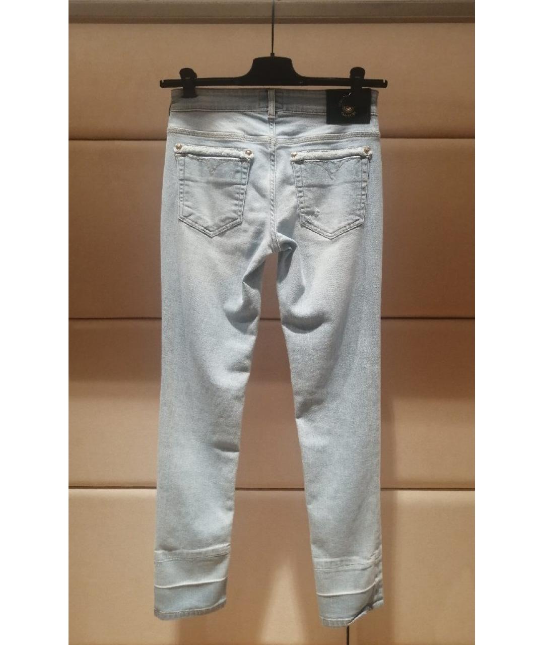 VERSACE JEANS COUTURE Голубые хлопковые джинсы слим, фото 2