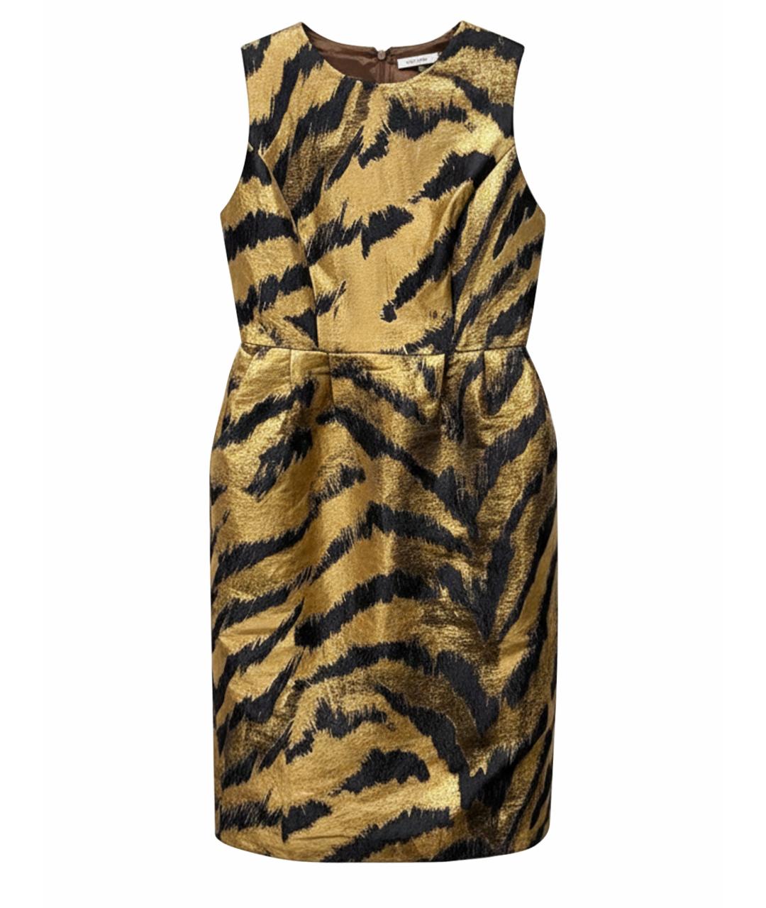 P.A.R.O.S.H. Золотое полиэстеровое коктейльное платье, фото 1