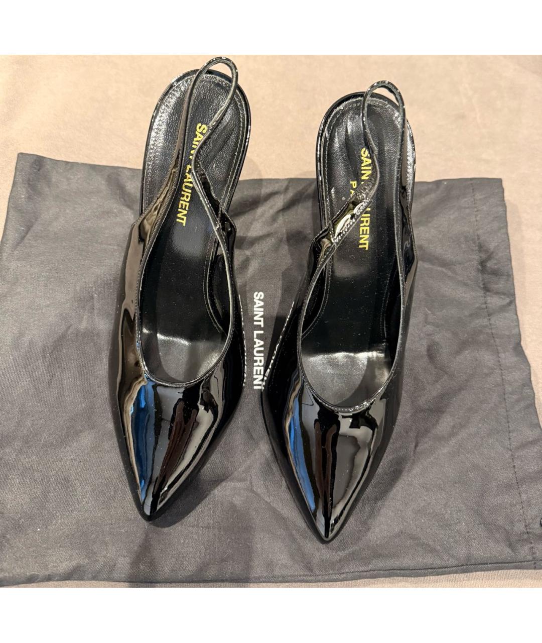 SAINT LAURENT Черные туфли из лакированной кожи, фото 2